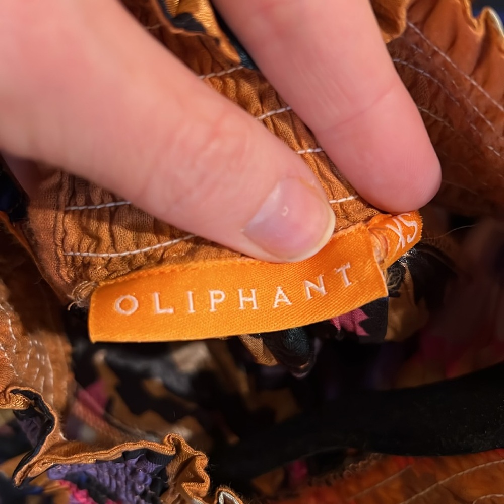 Oliphant smocked turtleneck ikat blouse - Picture 4 of 5